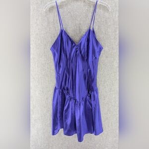 Vintage Y2K Kathryn Liquid Satin Nightgown Mini Slip Purple Size M 90s